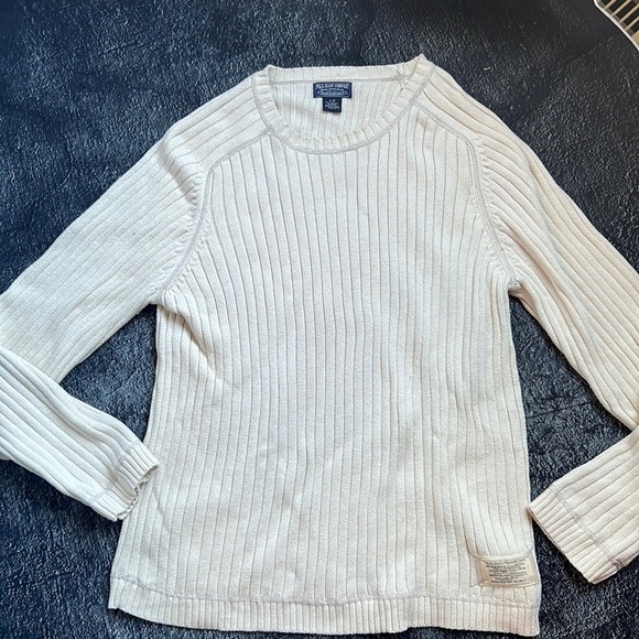 Polo Ralph Lauren Other - Polo by Ralph Lauren 100% cotton cream men’s ribbed crew neck sweater szL